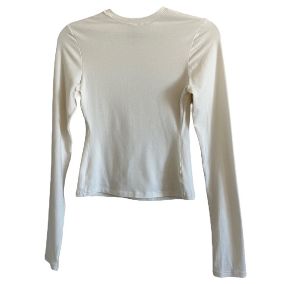 SKIMS Cream Ivory Crewneck Long Sleeve Tshirt Top Small - Picture 9 of 12